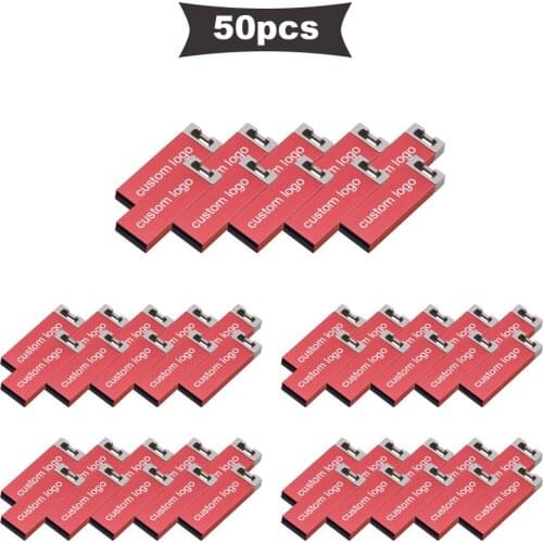 Bulk 50pcs free logo USB Flash Drive 64gb 32gb 4gb pendrive16gb 8gb 128gb Pen drive waterproof metal usb 2.0 memory stick gift