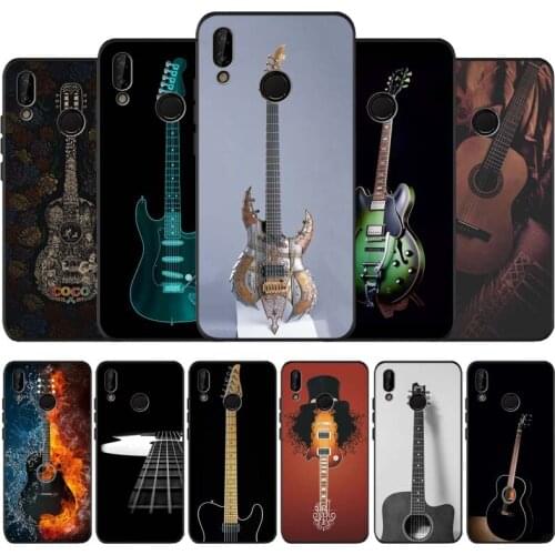 Guitar black soft Phone Case for huawei P40 P30 P20 P10 Pro lite P9 Lite nova 4E 6SE Psmart 2019 Y6 9 Prime