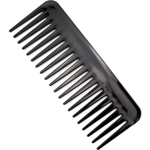 1pcs 19 Teeth Tooth Comb Large Wide Black Plastic Pro Salon Barber Hairdressing Combs Reduce Hair Loss Hair Care Tool