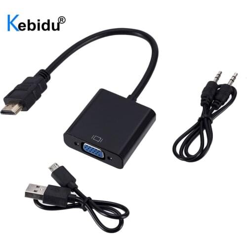 1080P HDMI-compatible to VGA Adapter Cable Male To Famale Converter for PS4 Digital to Analog Video Audio For PC Laptop Tablet