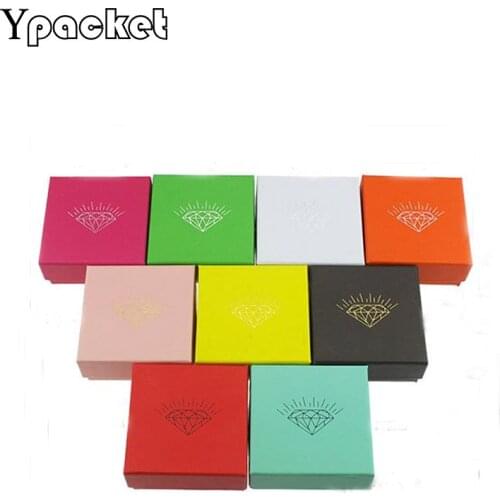 9 Colors Floral Diamond Necklace Earrings Ring Box Jewelry Box Paper Jewelry Gift Box Jewellery Organizer 7.3x7.3x3.5cm