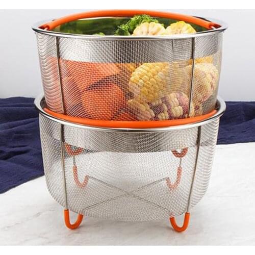 6 QT Steamer Basket, Accessories, Stainless Steel Mesh Strainer Steamer Insert for Kitchen Food Steaming Cooking