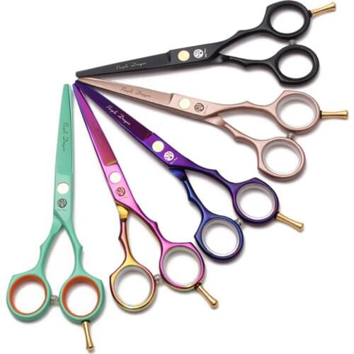 Beauty Scissors Barber 5.5" Stainless Steel Hair Cutting Scissors Professional Purple Dragon Hairdressing Thining Shears 1104