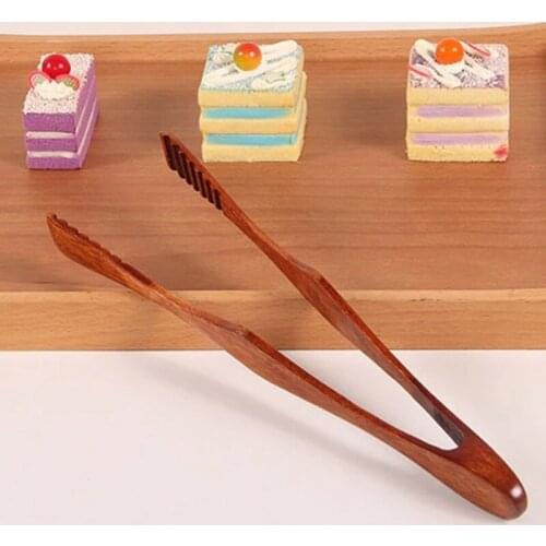 Cooking Kitchen Tongs Multi-functional Food BBQ Tool Salad Steak Bread Cake Clamp Wooden Clips Home Kitchen Utensil Tools