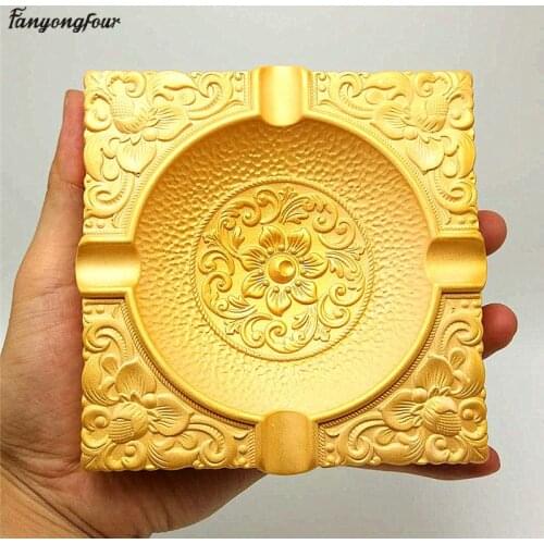 Best selling classical carving crafts ashtray mold home decoration tools diy gypsum concrete silicone 3D mold