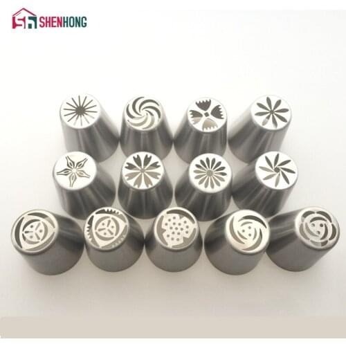 13Pcs/Set Russian Tulip Nozzles For Cake Cupcake Decorating Icing Piping Russian Rose Flower Pastry Tips