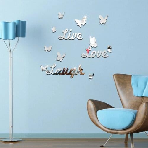 New hot sale home decoration mirror surface wall stickers living room diy furniture sticker still life