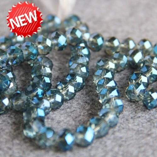 New For Bracelet 8*10mm Faceted Blue AB+ Colorful Glass Crystal Beads Stone Loose Beads 50pcs DIY Fashion Jewelry Making Design