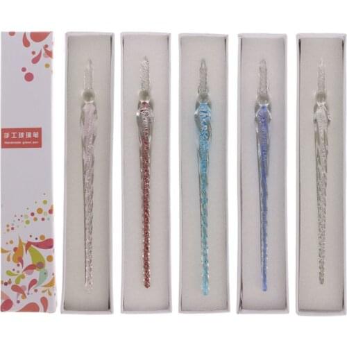 Vintage Handmade Glass Dip Signature Ink Fountain Pen Writing Tool Offices School Stationery With Gift Box