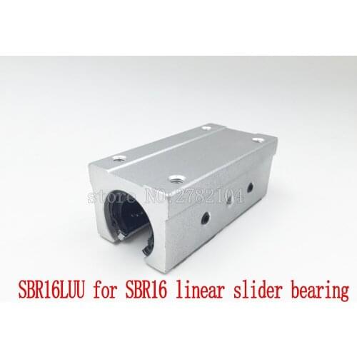 SBR16LUU aluminum block 16mm Linear motion ball bearing slide block match use SBR16 16mm linear guide rail 1pcs