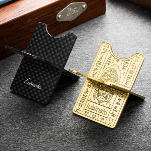 LUBINSKI Carbon Fiber Foldable Cigar Ashtray Holder Packet Cigarette Stand Rest Tobacco Accessories Smoking Tool For Cohiba