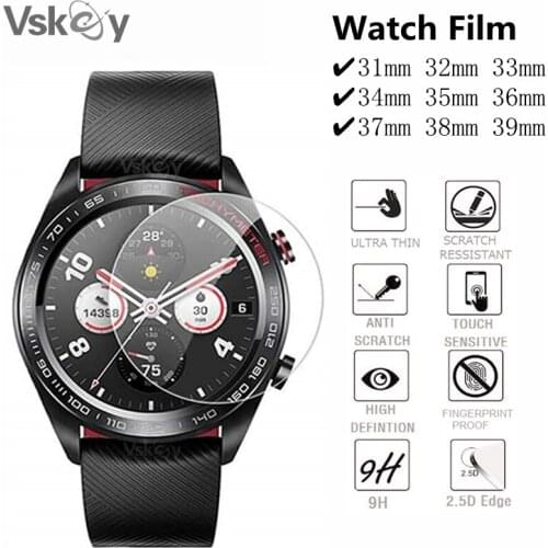 VSKEY 500PCS Round Smart Wrist Watch Film Tempered Glass Diameter 31mm 32mm 33mm 34mm 35mm 36mm 37mm 38mm 39mm Screen Protector