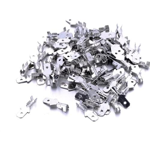High Quality 100pcs Brass Male Connecting Terminal 4.8mmx17mm for Connecting the Circuits