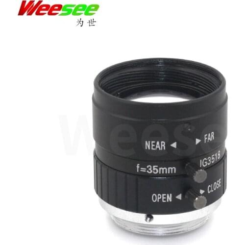 WS 35mm 5MP 5 megapixel 1/2'' HD CCTV lens fixed manual iris focus zoom lens F1.8 C mount industrial camera CCTV lens
