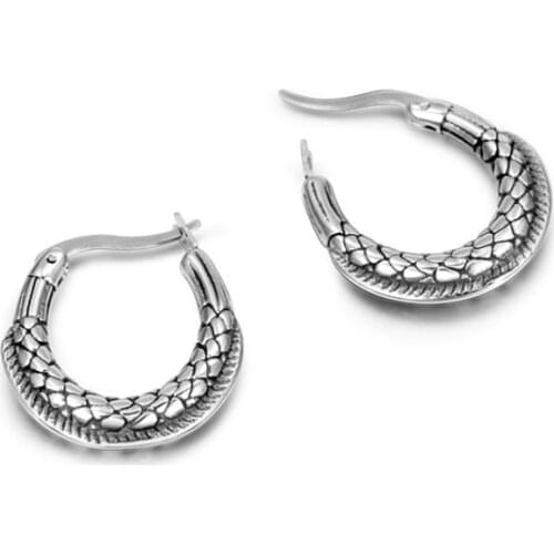 MIQIAO Silver Plated Retro C Shaped Fish Pendientes Korean Fashion Piercing Ear Cuff Stud Earring Rings for Women Gothic Jewelry