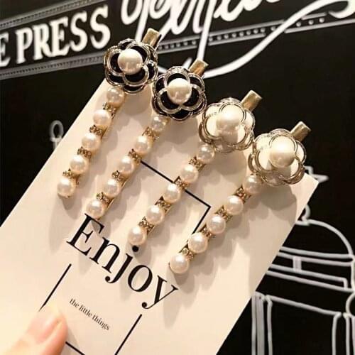 2020 Classic Fashion Elegant Bling Flower Pearl Hair Clips Pins For Women Girl Fashion Female Headwear Barrette Hair Accessories