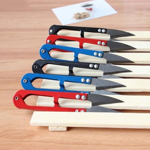 1PCS Multicolor Trimming Sewing Scissors Nippers U-shaped Scissors Yarn Stainless Embroidery Craft Small Clippers Cutting Tool E