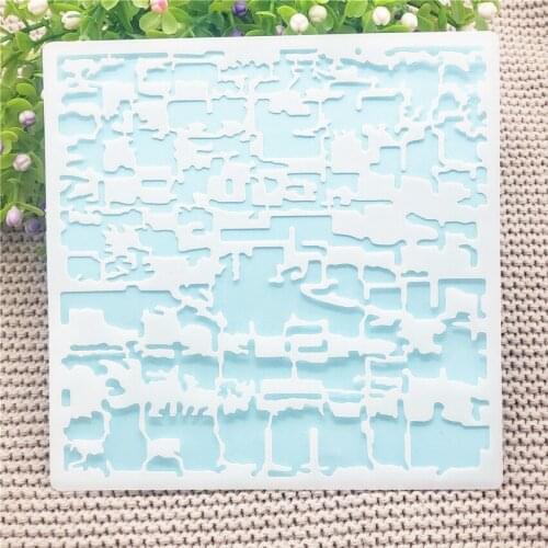 13x14cm metope Scrapbook Stencils Spray Plastic Mold Shield DIY Cake Hollow Embellishment Printing Lace Ruler Valentine