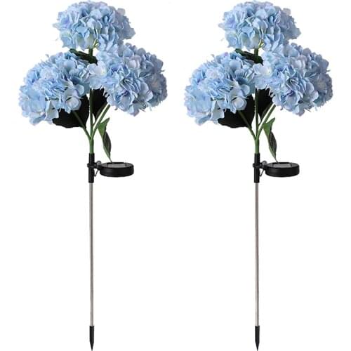 2pcs Patio Lawn Easy Install Realistic Waterproof Backyard Stake Lamp Pathway Flower Ball Garden Decor LED Solar Light Outdoor