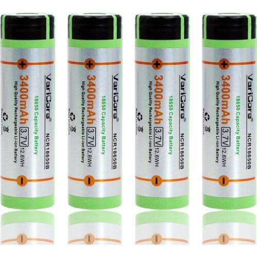 4PCS VariCore 18650 3400mAh battery NCR18650B with original new 3.7V Suitable for flashlights