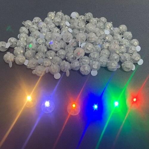50Pcs Tumbler Small Round Ball Light Switch Balloon LED Flash Luminous Lamps Lantern Light for Wedding Party Birthday Decoration