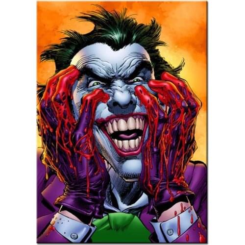 5D domineering horror clown men Full Diamond Painting cross stitch art portrait 3D paint by diamonds Halloween gift