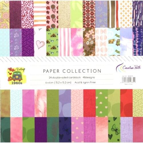 CRZCrafter 6"x 6 Inch Scrapbooking Paper Pattern Pad 40 Sheets Crafts Papers Background Pack Acid Free Cardmaking Embellishments