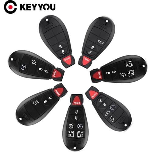 KEYYOU Remote Smart Key Shell Fob Uncut Entry Case For Jeep Grand Cherokee Chrysler 300 Town & Country Dodge Challenger Charger