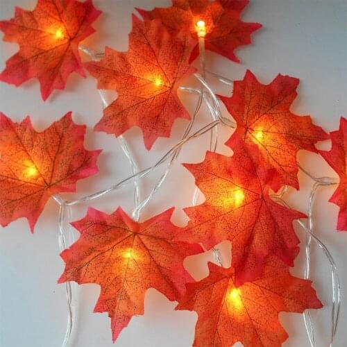 4.5V 1W 1 Meters 10 LEDs Maple Design Fairy String Light Battery Powered Operated Constant Bright Warm White IP54 Water Resistan