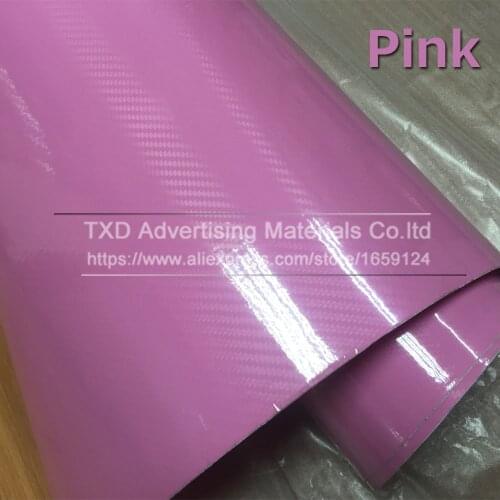 High glossy Pink 5D black carbon fiber vinyl Sticker carbon fiber car wrap carbon fiber vinyl film carbon fiber car wrap sheet