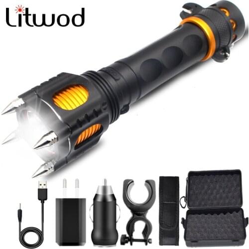 Attack Head Cree XM-L T6 Tactical LED Flashlight Powerbank Rechargeable Waterproof 18650 Battery Self Defense Bike Lantern