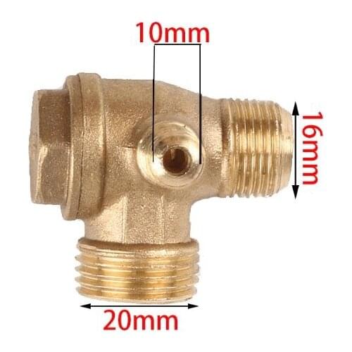 3 Port Brass Male Threaded Check Valve Connector Tool for Air Compressor Prevent C63B