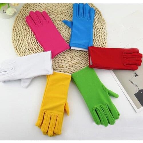 Short Boy Performance Dance Elastic Gloves Kid Girls Birthday Party Princess Gloves Christmas