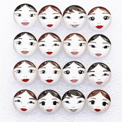 12mm 14mm 16mm 18mm 20mm 25mm 30mm Random Mixed Baby head Matryoshka Round Glass Cabochon Flatback Photo Tray Base Accessories