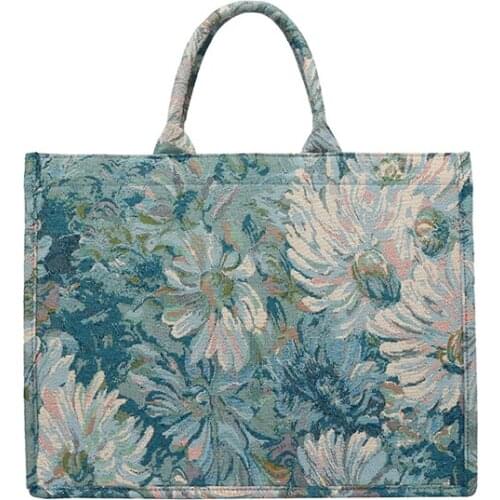 2022 Summer Trends Womens Designer Handbag High Capacity To Handle Shoulder Bags painting Flower Luxury Brand Large Canvas Tote