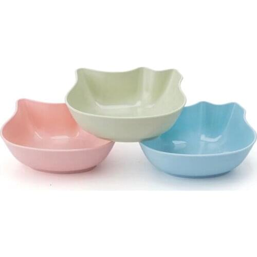 Pet Bowl Plastic Cat Single Bowl Eco-friendly Wheat Stalk Small Dog Food Water Feeding Bowl Non-slip Puppy Feeder Cat Supplies