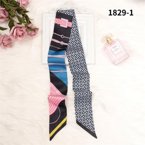 Fashion Bag Scarf Ladies Dots Printing Luxury Brand Hijab Scarf Skinny Tied Handbag Small Ribbon Womens Hair Band Turban BS50