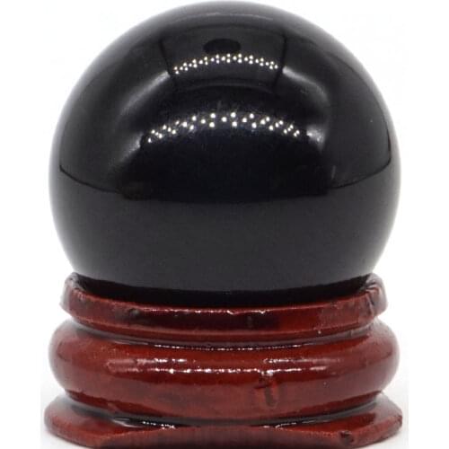 Natural Black Obsidian Stone Ball Mineral Quartz Sphere Hand Massage Crystal Ball Healing Feng Shui Home Decor Accessory 30mm