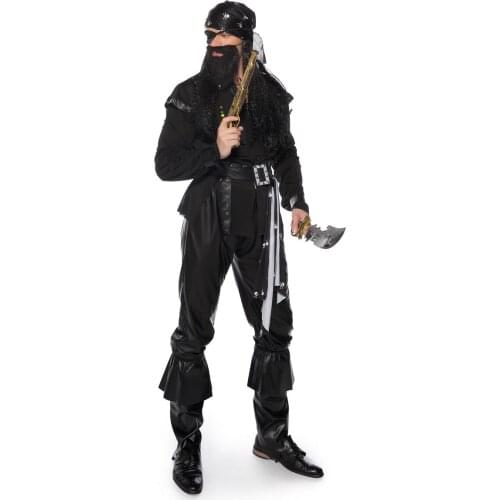 New New Halloween Carnival Pirate Captain Costume One Eyed Pirate Party Performance Costume Navigator Performance Costume