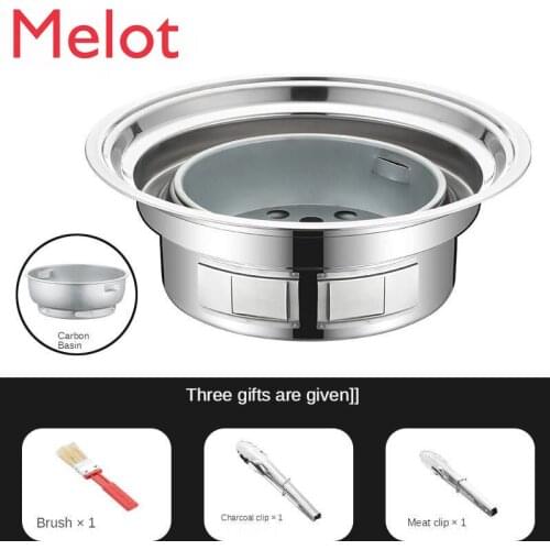 Barbecue Oven Charcoal Grill Stove Household Charcoal round Roasting Plate Thickened Outdoor Small Smokeless Barbecue Stove