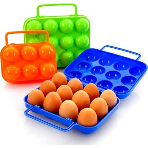 Portable Plastic 6/12 Eggs Storage Box Crisper Outdoor picnic portable plastic Egg box Case Folding Basket Portable Carry