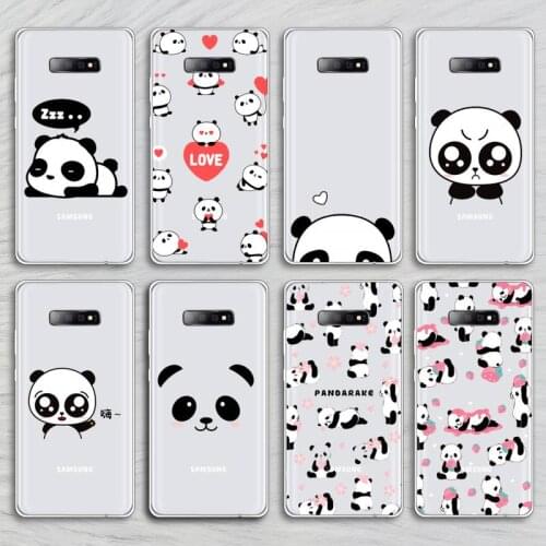 Riccu cute Panda Bear Phone Cases Transparent for Samsung A71 S9 10 20 HUAWEI p30 40 honor 10i 8x xiaomi note 8 Pro 10t 11