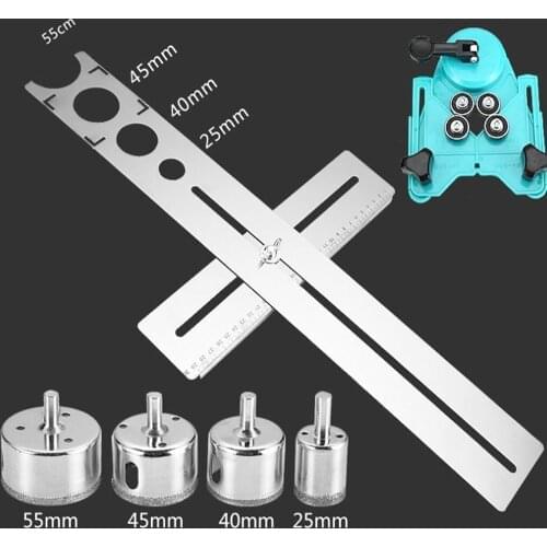 Adjustable 4-83mm Diamond Opening Drill Bit Tile Glass Hole Locator Saw Core Bit Guide Chuck Positioner With Vacuum Base Sucker