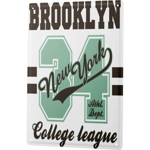 SINCE 2004 Metal Plate Retro Brooklyn Athletic