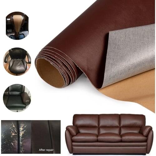 50*137cm plain weave Pattern Back Self-adhesive Stick Faux PU Leather Fabric Repair Patch Sticker For Sofa Car Bag DIY Craft