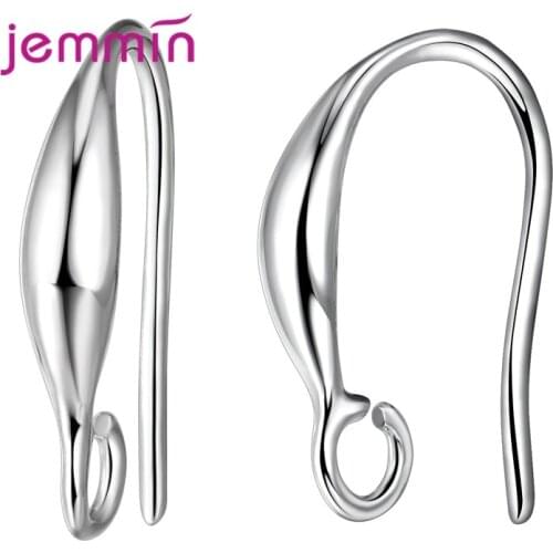 Hot Sale 10pcs/lot 925 Sterling Silver Earrings Findings Ear Hooks Wire Settings For DIY Jewelry Drop Earing Making Wholesale