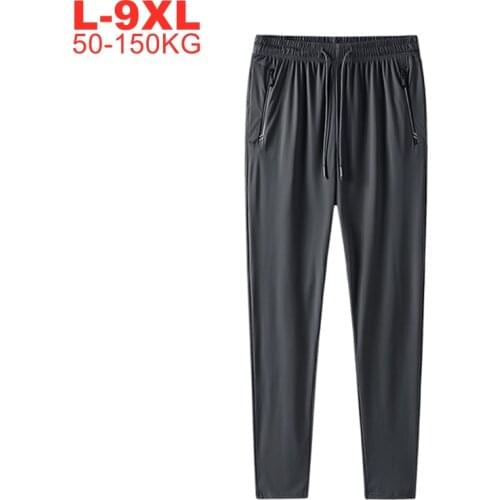 Sport Students Sweatpants Men Jogger Streetwear Black Straight Loose Harem High Waist Pants Plus Size 6xl 8xl 9xl Boys Trousers