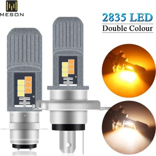 H4 LED H6 P15D bA20D LED Motorcycle Headlight Bulbs 3030 chip 8SMD White/Yellow Hi/LoW Lamp Scooter Accessories Fog Light 12-80V