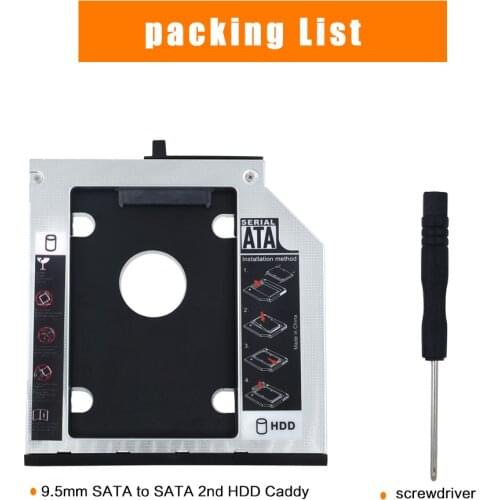 TISHRIC Aluminum HDD Caddy 9.5mm/12.7mm SATA 3.0 CD Driver Hard Drive Caddy Optibay 2.5"SSD Case/Box For Lenovo ThinkPad