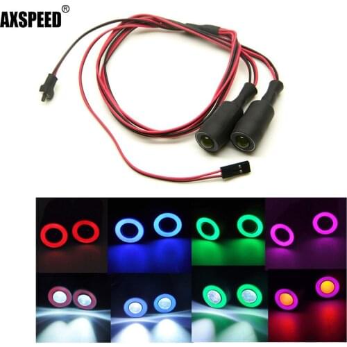AXSPEED 1PCS Universal RC LED Night Headlamps Headlights 13mm 2Lights for 1/10 Axial SCX10 90046 RC Truck Car Accessories
